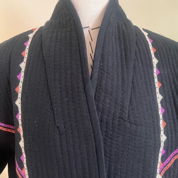 ba&sh Elegant Black Jacket Quilted With Crochet Detail French Size 1 - Picture 10 of 12